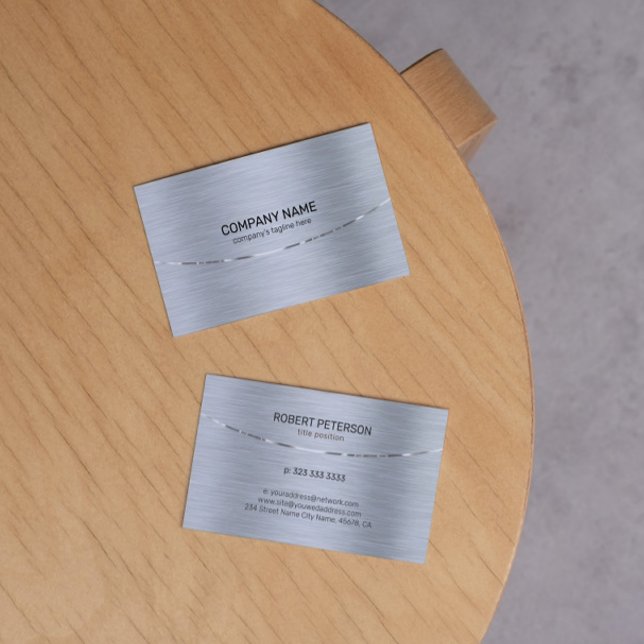 Cartão De Visita Tons de prata Imagem de textura metálica (Criador carregado)