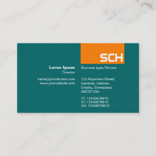 Cartão De Visita TopTag - Laranja no Verde Moss