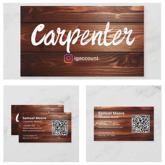 Cartão De Visita Toque Masculino Russo do Carpinteiro (Carpenter Rustic Masculine Touch Business Card
)