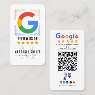 Cartão De Visita Toque para revisar o código QR da avaliação do Goo