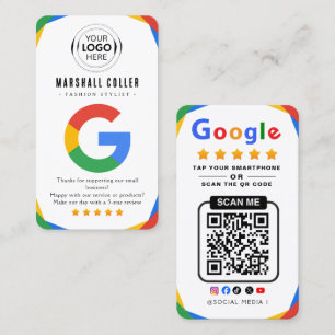 Cartão De Visita Toque para revisar o código QR da avaliação do Goo