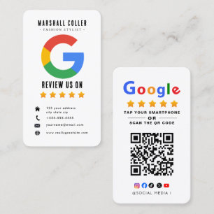 Cartão De Visita Toque para revisar o código QR da avaliação do Goo
