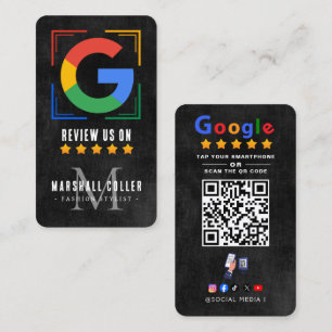 Cartão De Visita Toque para revisar o código QR da avaliação do Goo