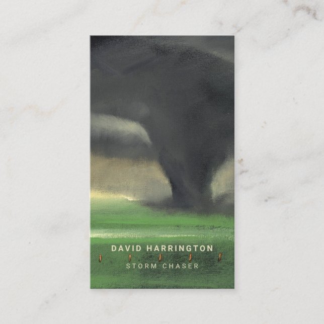 Cartão De Visita Tornado Personalizado Código QR Verificável Clima  (Frente)