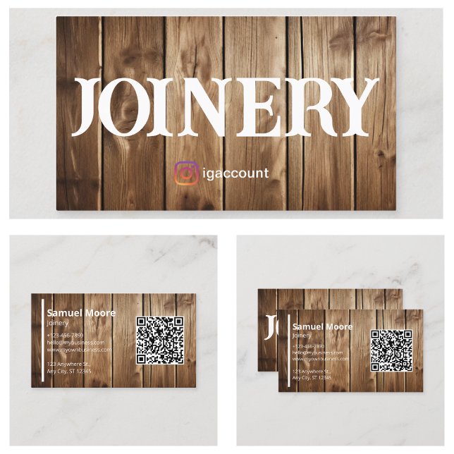 Cartão De Visita Torneio Russo Profissional (Professional Rustic Joinery Business Card
)