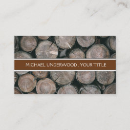 Cartão De Visita Toros de empilhamento de madeira do Monograma Rust