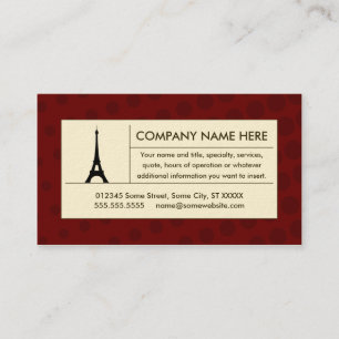 Cartão De Visita torre de meia-tona eiffel