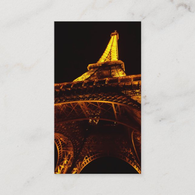 Cartão De Visita torre eiffel à noite (Frente)