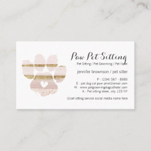 Cartão De Visita Tosa de Animais de Estimação com Traços de Aquarel