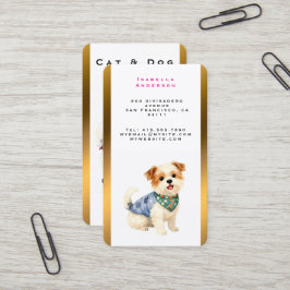 Cartão De Visita Tosa de Cães Coleção Elegante Ouro Personalizada