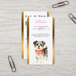 Cartão De Visita Tosa de Cão Personalizada Coleção Elegante Dourada