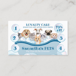 Cartão De Visita Tosa Pet Care Banho Fidelidade Cachorro Gato Azul 