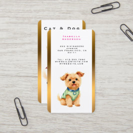 Cartão De Visita Tosa Pet Personalizada Ouro Coleção Elegante