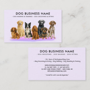 Cartão De Visita Tosador de Animais de Estimação Elegante Roxo