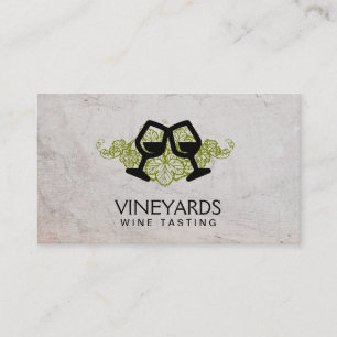 Cartão De Visita Tosta de vidros de vinho  Uvas e Vinha