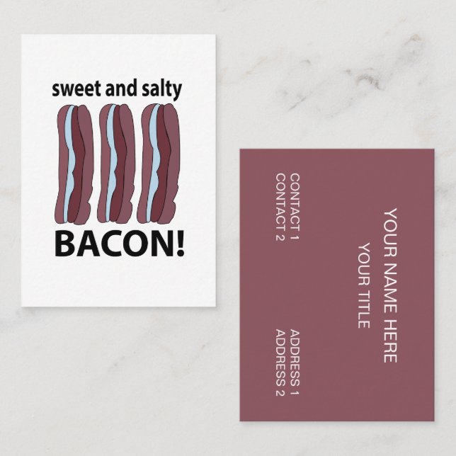 Cartão De Visita Toucinho Doce E Salgado Bacon (Frente/Verso)