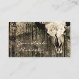 Cartão De Visita Touro Ocidental Russo Crânio Castanho Vintage Barn