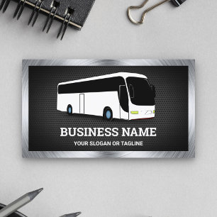 Cartão De Visita Tours de ônibus branco de luxo Agente de viagens