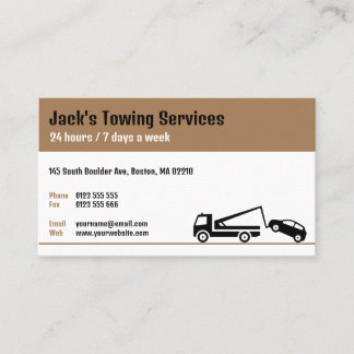 Cartão De Visita Tow Truck Services | Seu reboque em qualquer lugar