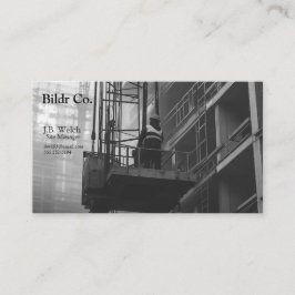 Cartão De Visita Trabalhador de construção em plataforma de guindas