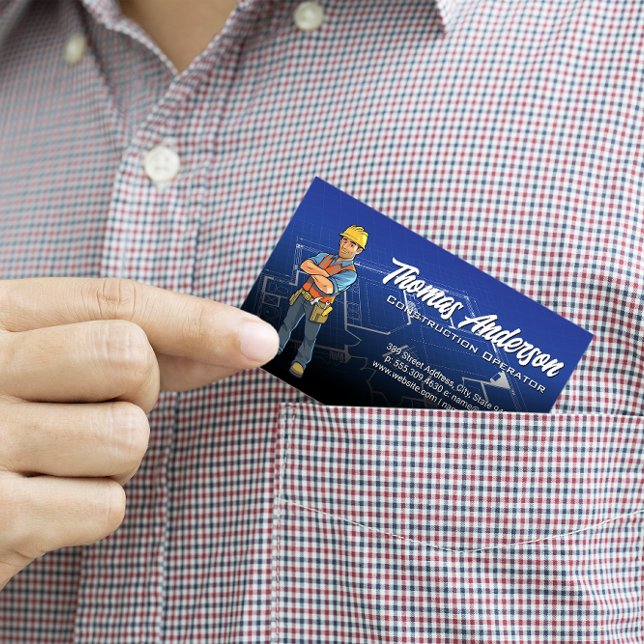 Cartão De Visita Trabalhador de Construção | Esquemas (Criador carregado)