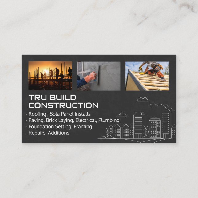 Cartão De Visita Trabalhadores da construção | Roofer | Salva | Maç (Frente)