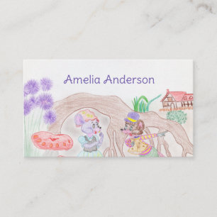 Cartão De Visita Trabalho de arte de Crianças Personalizadas, dois 