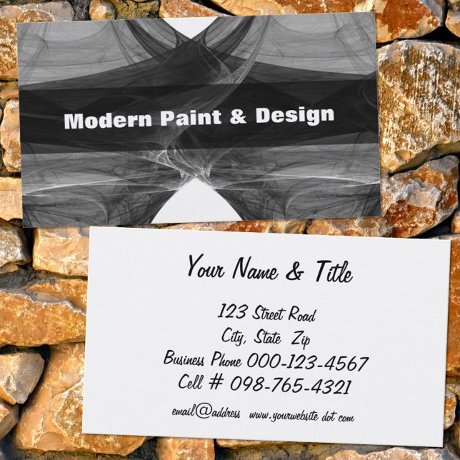 Cartão De Visita Trabalho de arte preto-e-branco-palha (Criador carregado)