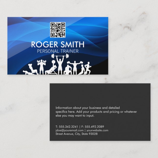 Cartão De Visita Trabalhos de malhação | Código QR (Frente/Verso)