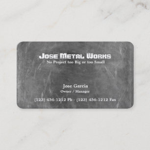 Cartão De Visita Trabalhos feitos sob encomenda do metal