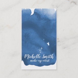 Cartão De Visita traçado do pincel azul de cor azul-abstrato