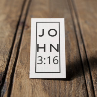 Cartão De Visita Traço preto John 3:16 Gospel