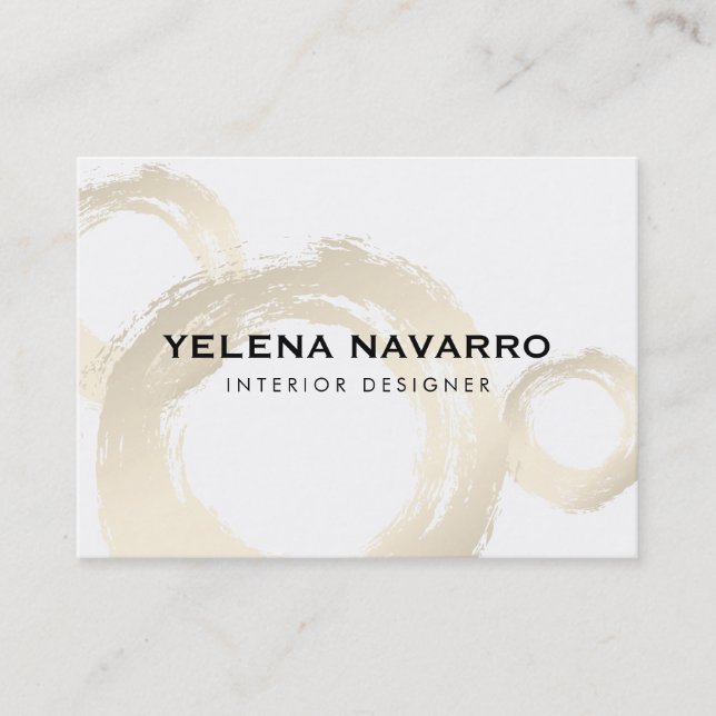 Cartão De Visita Traços Brutos Elegantes com Texto de Script Monogr (Frente)