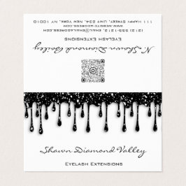 Cartão De Visita Traços de maquilhagem Unidades Pretas Código QR Wh