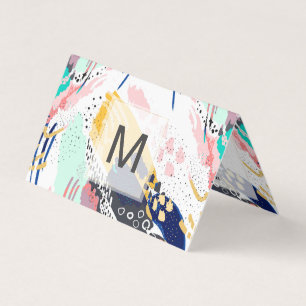 Cartão De Visita Traços de pincel criativo de abstrato moderno