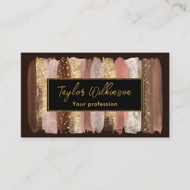 Cartão De Visita Traços de Pincel Latte Separados (Frente)