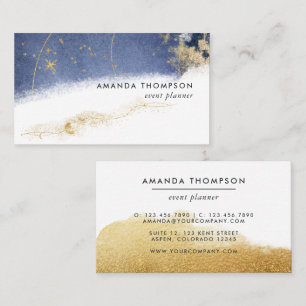 Cartão de Visita Traços de Pincel Lunar Dourado e