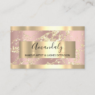 Cartão De Visita Traços Dourados Marble Beauty Compra Rosa Spa