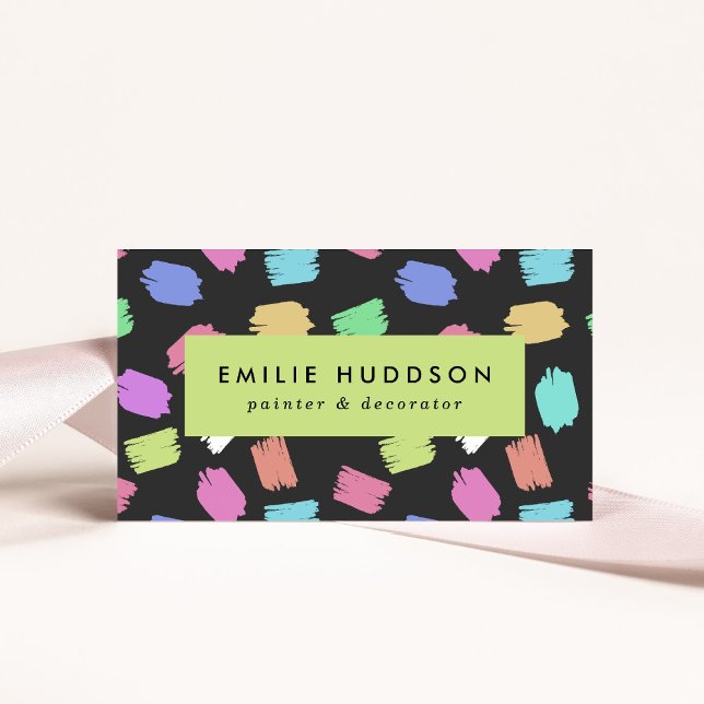 Cartão De Visita Traços, Pincel, Pintura, Decorador (Criador carregado)