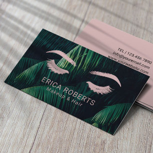 Cartão De Visita Traços Rosa Tropicais De Cabelo Do Artista