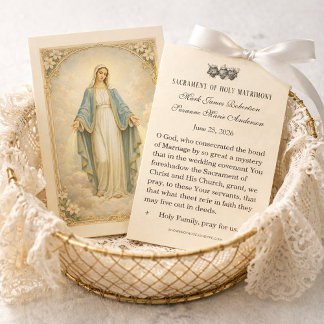 Cartão De Visita Traditional Catholic Wedding Favor Holy Card