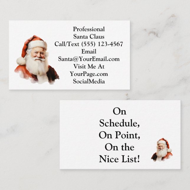 Cartão De Visita Traditional Santa Claus Business Card (Frente/Verso)