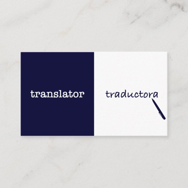Cartão De Visita Tradutor Inglês - Feminina Espanhola (Frente)