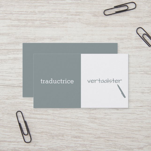 Cartão De Visita Tradutor Personalizável (Frente/Verso In Situ)