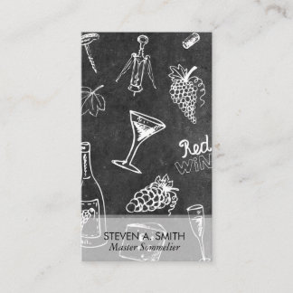 Cartão De Visita Traje de Padrão de Vinho | Sommelier