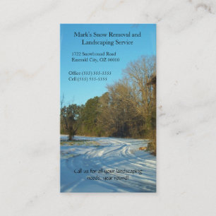 Cartão De Visita Trajeto nevado - cena da neve de North Carolina