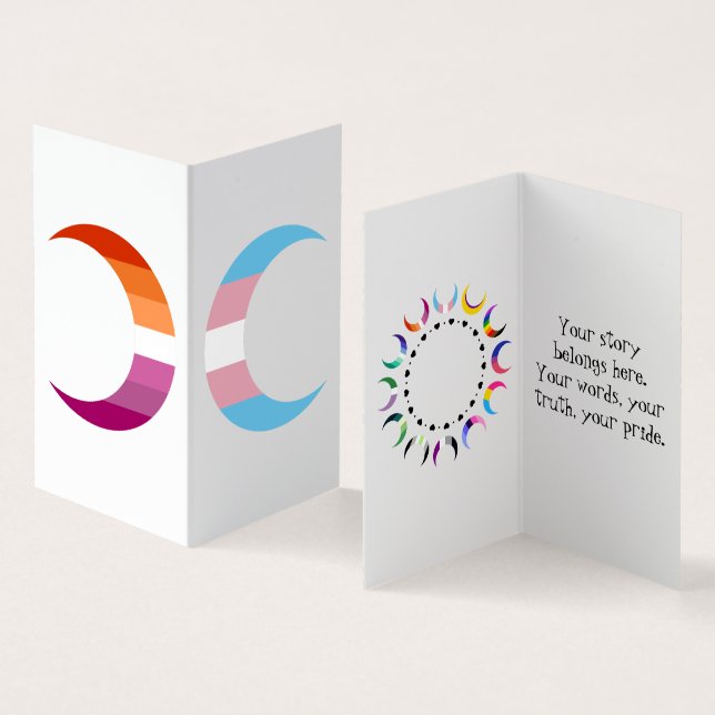Cartão De Visita Transbian Pride Crescent Moons Greeting Card (Interior e exterior)