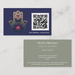 Cartão De Visita Transformação Sagrada   Design da Mão Hamsa