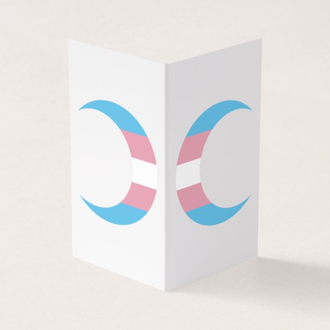 Cartão De Visita Transgender Pride Crescent Moons Greeting Card (Exterior)