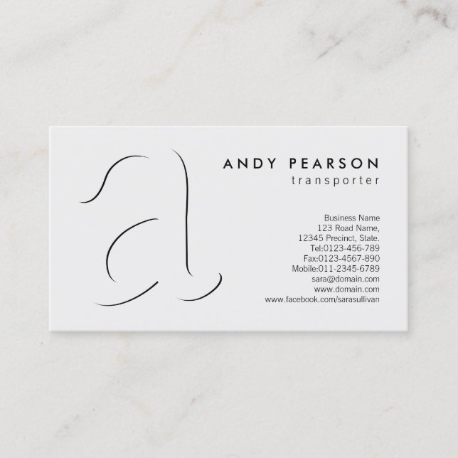 Cartão De Visita Transporte AutomotiveServices Shadow BoldMonograma (Frente)